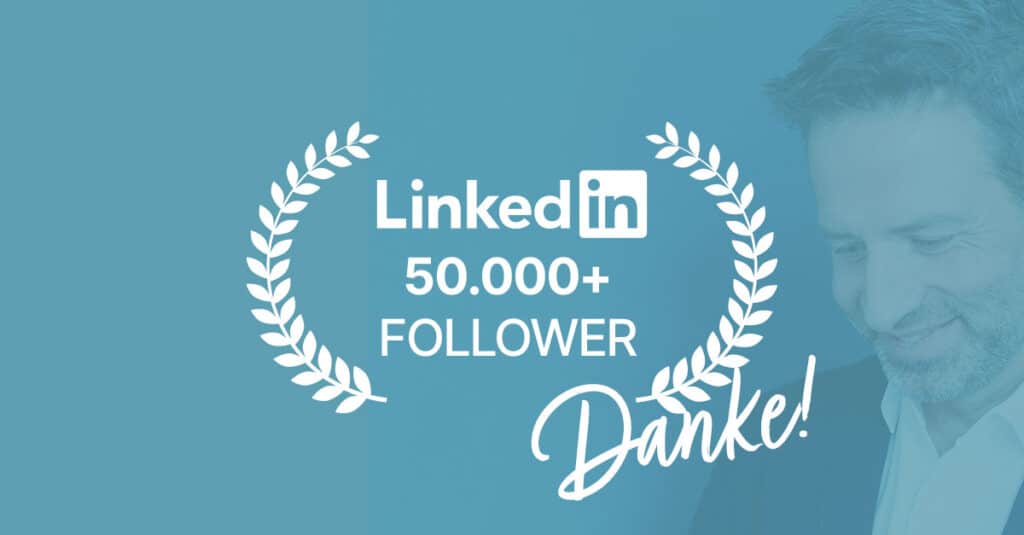 danke für 50000 follower auf linkedin